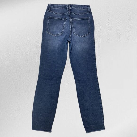 Good American Women’s High Rise Skinny Faded Blue Jeans Size 6/28 Distressed Hem - Picture 3 of 9